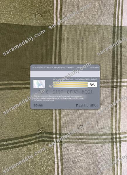 Botswana Bank Gaborone visa card photolook back